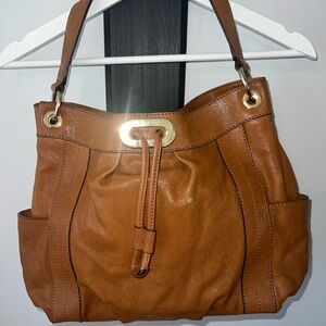 Michael Kors Tan Shoulder Bag with Gold Accents